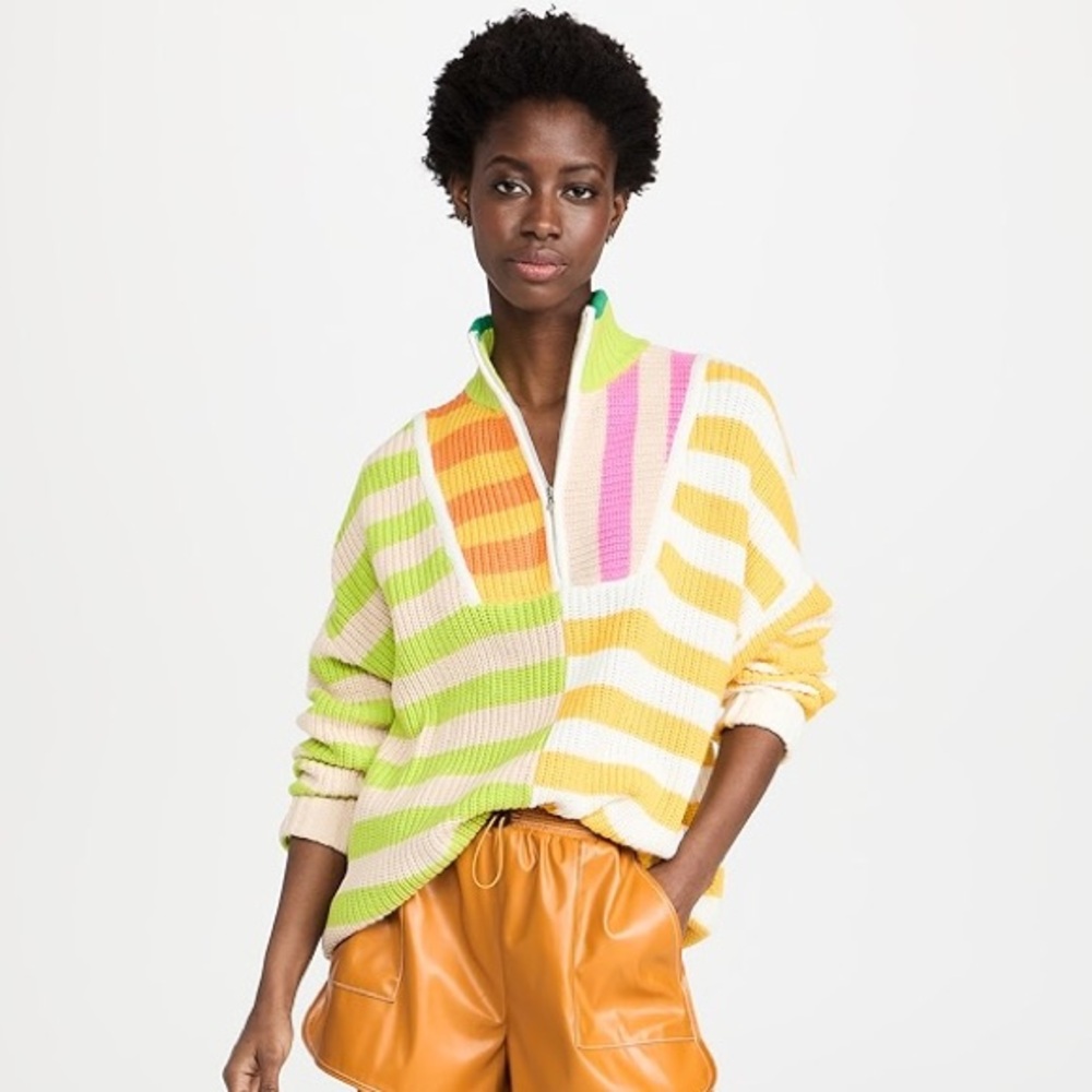 STAUD Multicolor Striped Turtleneck Sweater - Picture 4 of 13